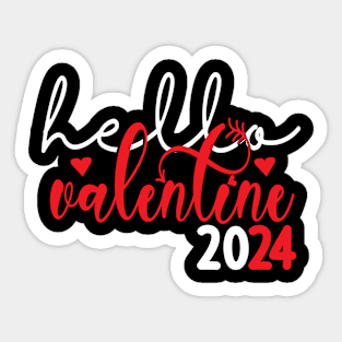 Hello Valentine Day 2024 Valentine Graphic Designs Heart Sticker